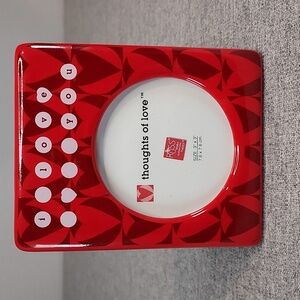 Russ Red Hearts Pattern I Love You Ceramic Rectangle Frame Size 3x3 Photograph